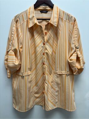 4 for $25 🌞 Penningtons Striped Button Front Blouse Size 2X 🌞